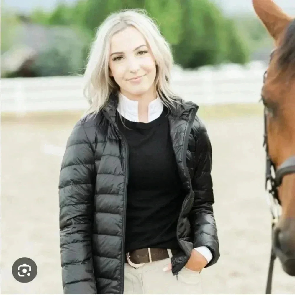 TKEQ NWT Puffer Coat 90% Down, 10% Feather, 2 zipper + 2  inside pockets Brown